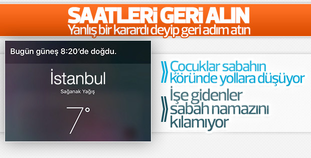 Saatlerin geri alınmaması hayatı zorlaştırdı
