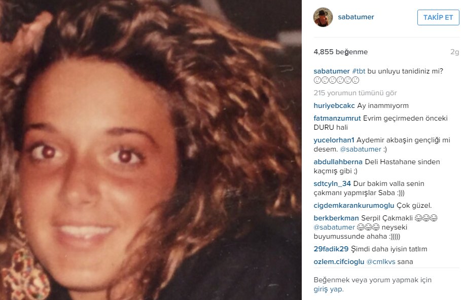 Saba Tümer�in gençlik fotoğrafı olay oldu