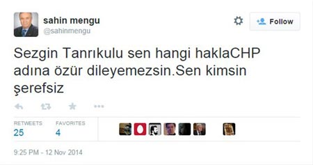 Şerefsiz tweetine Tanrıkulu'ndan cevap! - Resim: 0