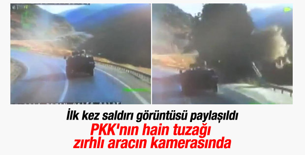 Bitlis-Diyarbakır karayolundaki mayınlı saldırı anı