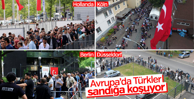 Gurbetteki Türkler sandığa akın etti