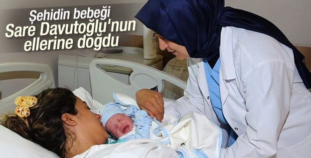Sare Davutoğlu şehit eşinin doğumuna katıldı