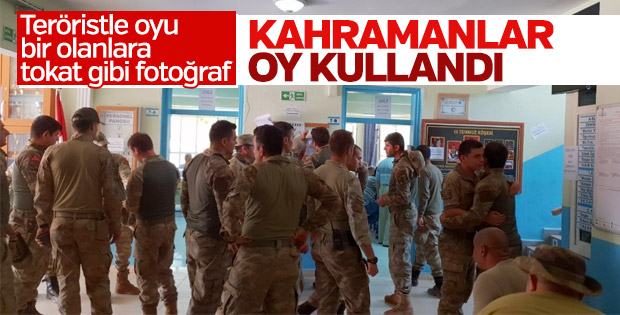 Afrin kahramanları oy kullandı
