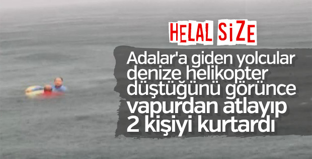 Bostancı'da düşen helikopterdekilere İDO'dakiler yardım etti