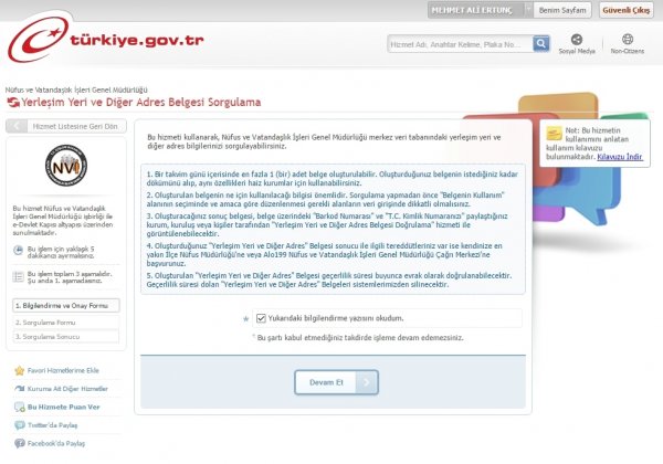 E-devlet'e adres sorgulama özelliği geldi
