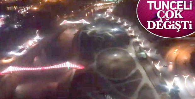 Tunceli'de yollara lale motifli aydınlatma