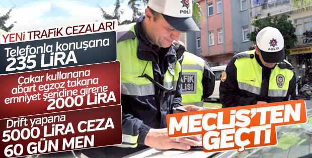 Trafik cezalarını artıran kanun TBMM'de kabul edildi