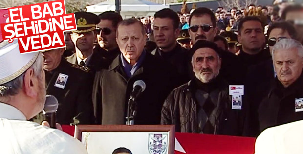 Cumhurbaşkanı Erdoğan şehit cenazesine katıldı