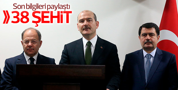 Bakan Süleyman Soylu: 38 şehidimiz var