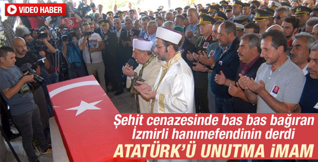 İzmir'de şehit cenazesinde Atatürk gerginliği