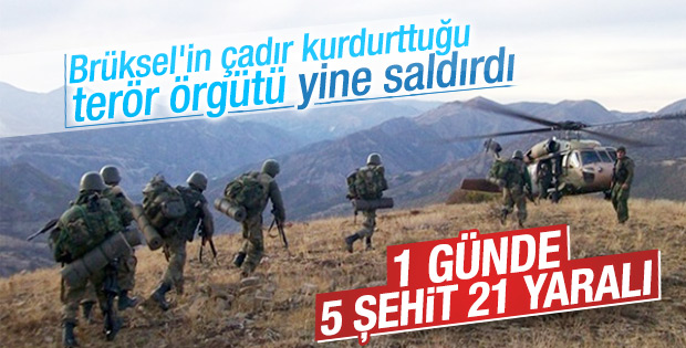 Hakkari ve Mardin'de 5 şehit 21 yaralı