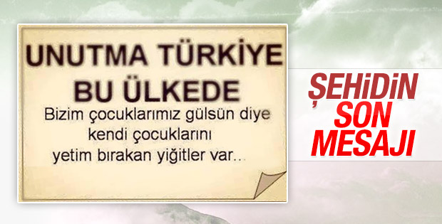 Şehidin Facebook'taki paylaşımı yürek burktu