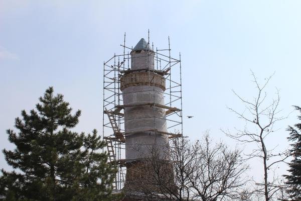 Ulu Cami'nin minaresi restore ediliyor