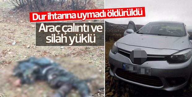 Dur ihtarına uymayan terörist öldürüldü