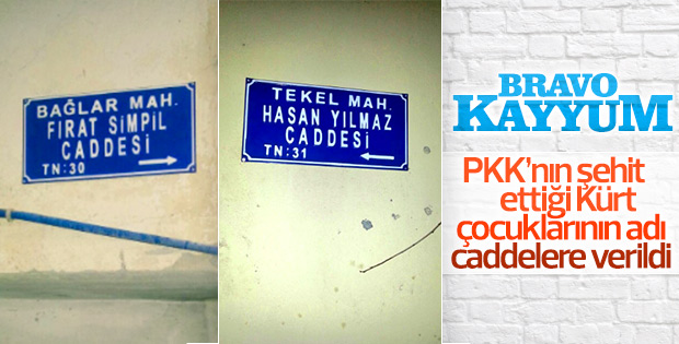PKK'nın katlettiği çocukların isimleri caddelere verildi