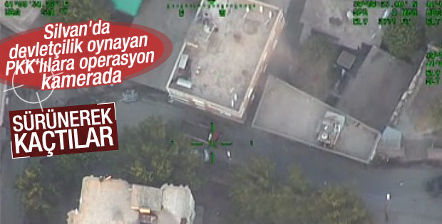 Diyarbakır Silvan'daki operasyon havadan görüntülendi