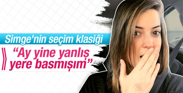 Simge Fıstıkoğlu oy kaşesini eline bastı