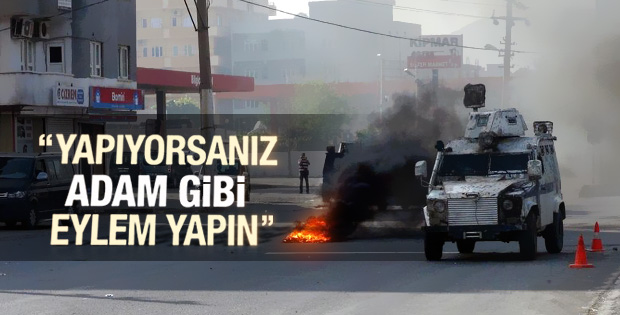 Polisten Şırnak'taki eylemcilere: Adam gibi eylem yapın