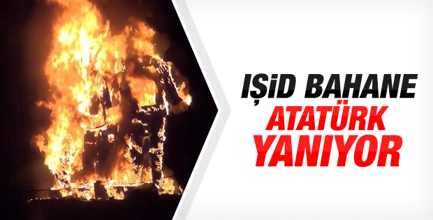 Şırnak'ta Atatürk büstü yakıldı İZLE