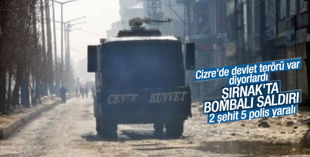 Şırnak'ta polise bombalı saldırı: 2 şehit 5 yaralı