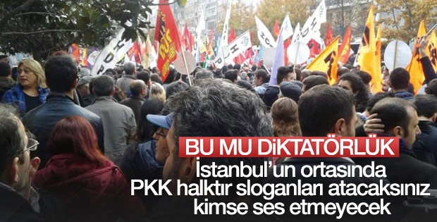 Şişli'de PKK sloganı attılar