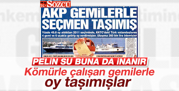 Sözcü'nün AKP gemilerle seçmen taşıdı manşeti