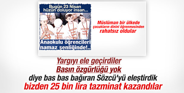 Sözcü bizden 25 bin TL tazminat kazandı
