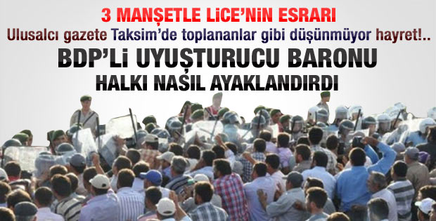 Sözcü Akşam ve Yeni Şafak'tan Lice manşeti
