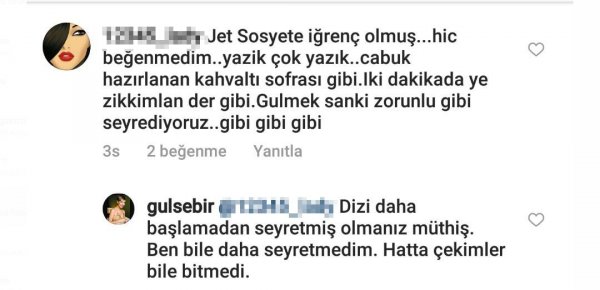 Gülse Birsel yeni dizisini eleştirenlere tepki gösterdi