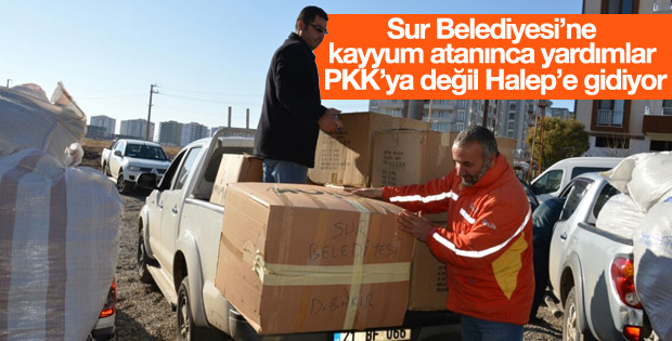 Kayyum atanan Sur Belediyesi'nden Halep'e yardım