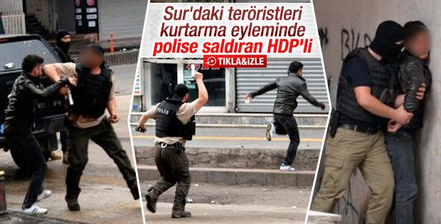 Diyarbakır'da polisin silahını almaya çalışan eylemci