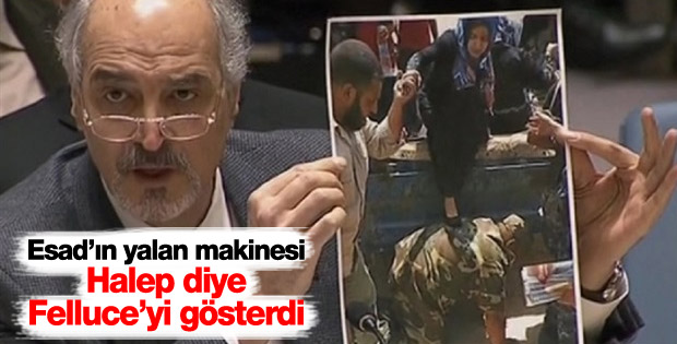 Esed'in BM Temsilcisi Halep diye Felluce'yi gösterdi