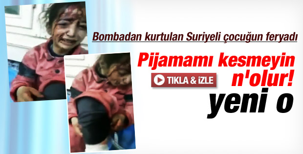 Suriye'de bombalama sonucu yaralanan kızın isyanı