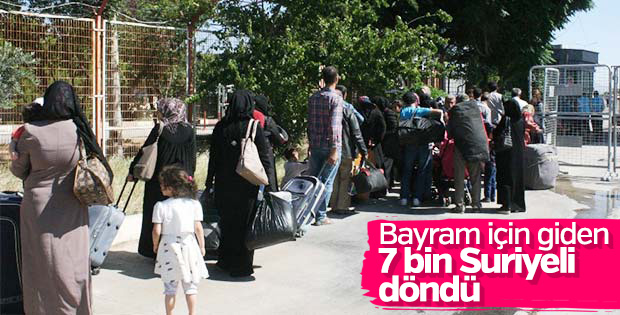7 bin Suriyeli Türkiye’ye döndü