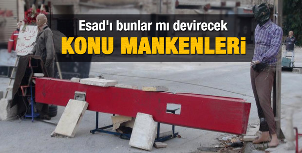 Suriyeli muhaliflerin konu mankeni askerleri