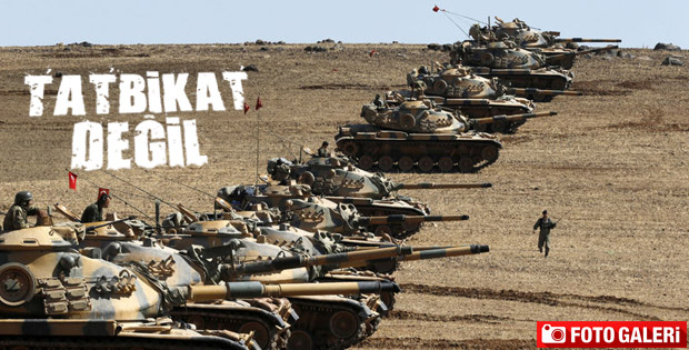 Kobani sınırına tank yığınağı