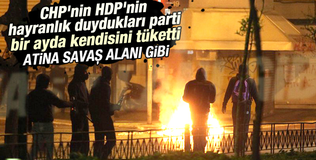 Yunanistan'da Çipras protestosu