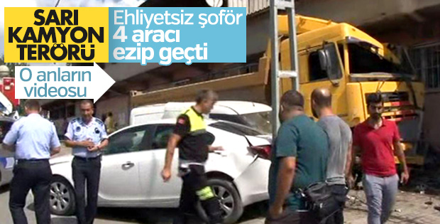 Başakşehir'de kontrolden çıkan kamyon dehşet saçtı