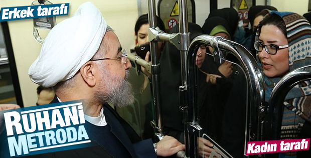 İran Cumhurbaşkanı Ruhani ofisine metroyla gitti