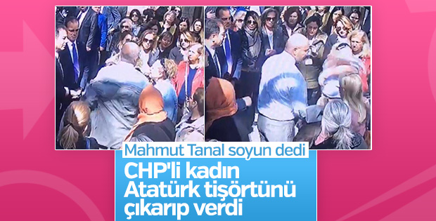Meclis önünde CHP eylemi: Soyunup tişörtünü vekile verdi