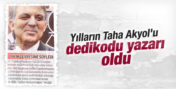 Taha Akyol magazin muhabirlerine özendi