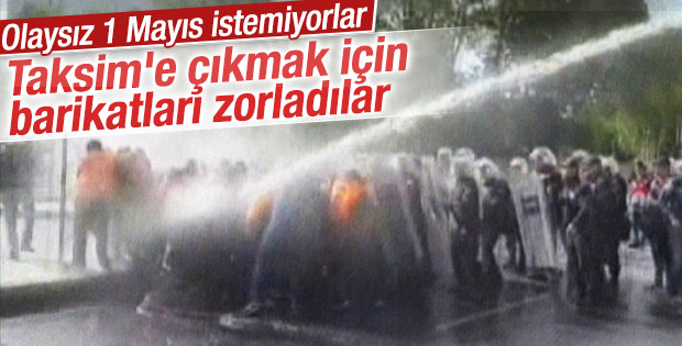 Taksim'e yürümek isteyen gruba polis müdahale etti