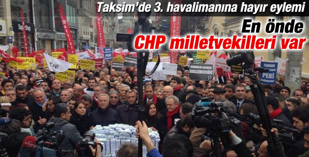 İstiklal'de 3. Havalimanı'na tepki yürüyüşü