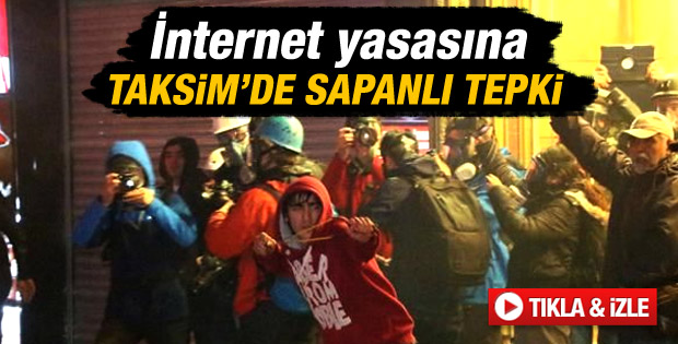Taksim'de internet yasası protestoları - Video