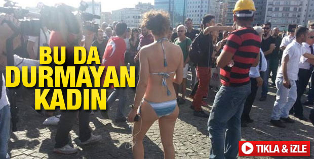 Taksim'de bikinili eylem