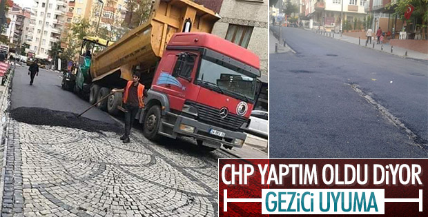Parke taşlarının üzerine asfalt döken Kartal belediyesi konuştu