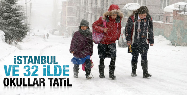 İstanbul'da okullar yine tatil