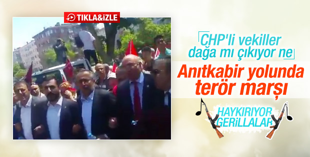 CHP'li vekillerden terör marşı