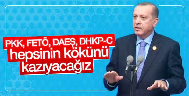 Erdoğan'dan FETÖ'yle mücadelede kararlılık mesajı