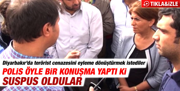 Terörist cenazesinde polisten BDP'lileri susturan konuşma